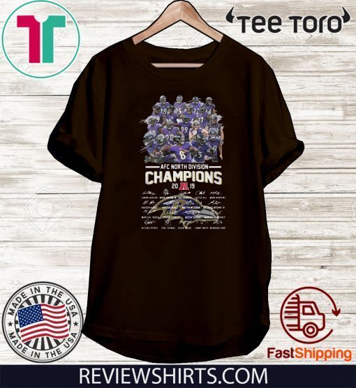 Offcial AFC North Devision Champions 2019 Signatures T-Shirt