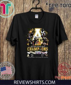 Appalachian State Mountaineers 2019 New Orleans Bowl Champions Offcial T-Shirt