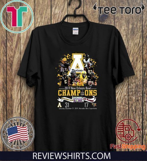 Appalachian State Mountaineers 2019 New Orleans Bowl Champions Offcial T-Shirt