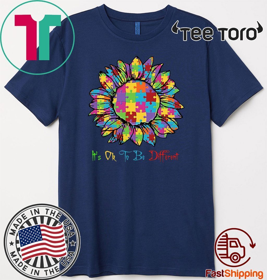 Autism Sunflower It’s Ok To Be Different Classic T-Shirt
