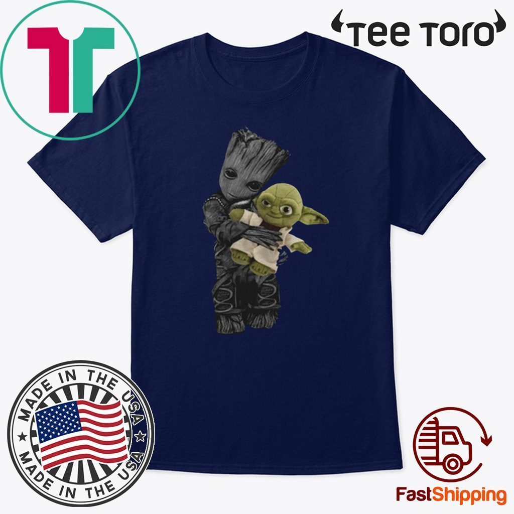 Baby Groot Hugging Baby Yoda For T Shirt