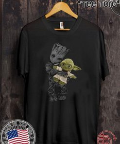 Baby Groot Hugging Baby Yoda For T Shirt