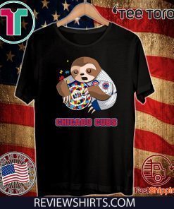 Baby Sloth Hug Chicago Cubs Autism T Shirt