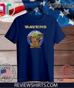 Baby Yoda Baltimore Ravens Logo Offcial T-Shirt