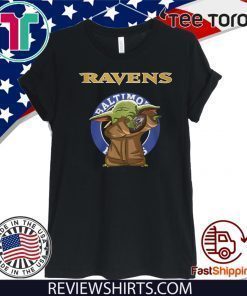 Baby Yoda Baltimore Ravens Logo Offcial T-Shirt