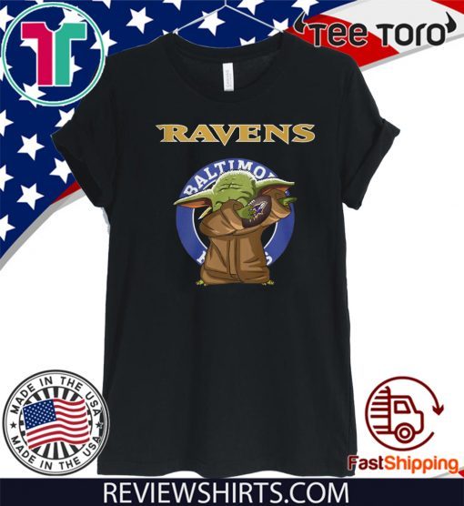 Baby Yoda Baltimore Ravens Logo Offcial T-Shirt