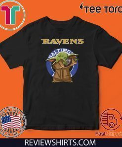 Baby Yoda Baltimore Ravens Logo Offcial T-Shirt
