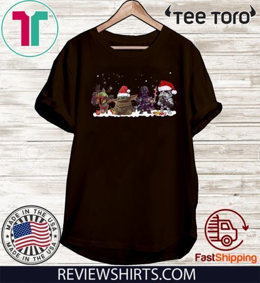 Baby Yoda Darth Vader R2D2 Boba Fett chibi christmas Shirt T-Shirt