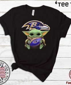Baby Yoda Hug Baltimore Ravens Tee Shirt
