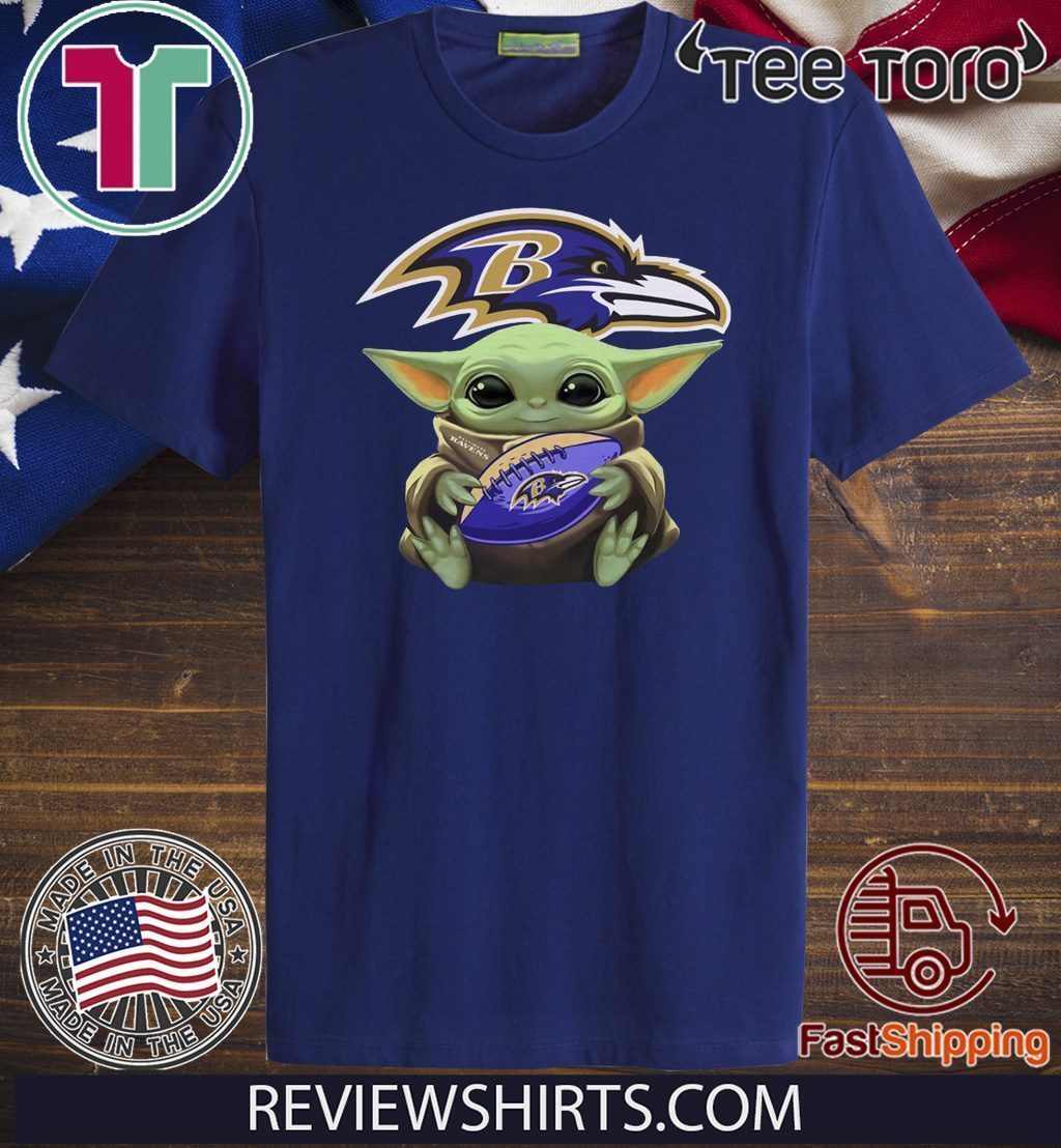 Baby Yoda Hug Baltimore Ravens Tee Shirt