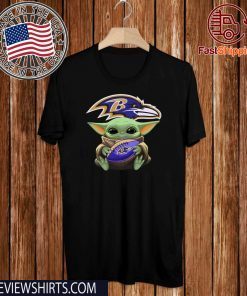 Baby Yoda Hug Baltimore Ravens Tee Shirt