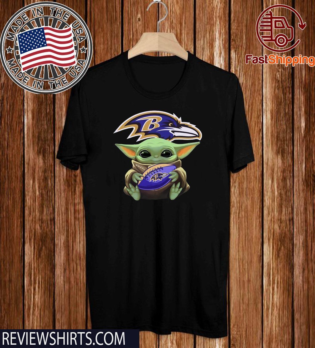 Baby Yoda Hug Baltimore Ravens Tee Shirt