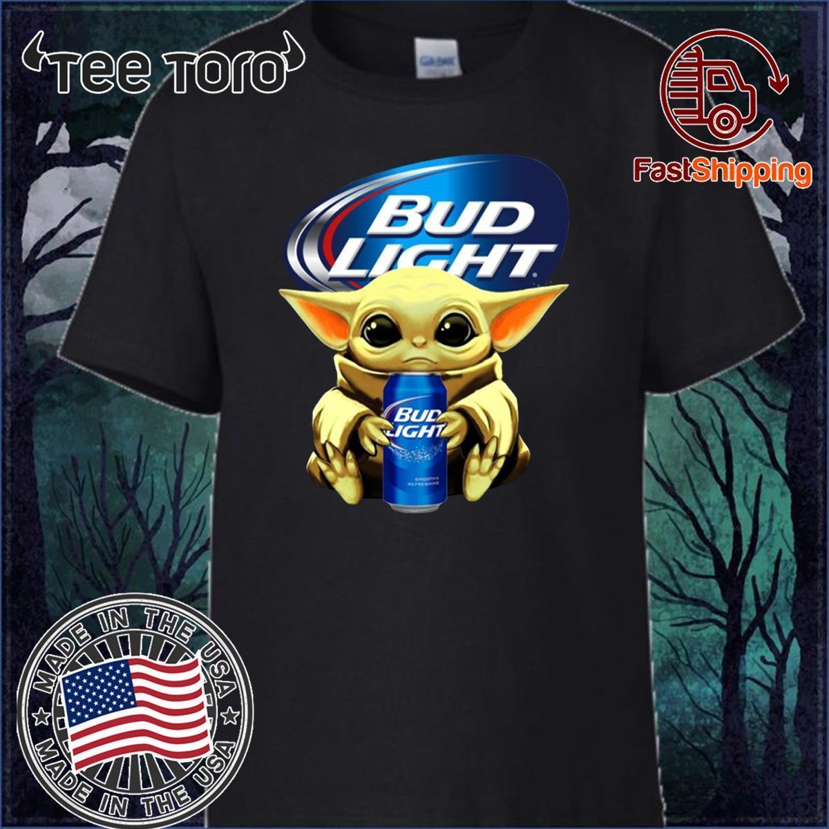 Baby Yoda Hug Bud Light Beer Original T-Shirt