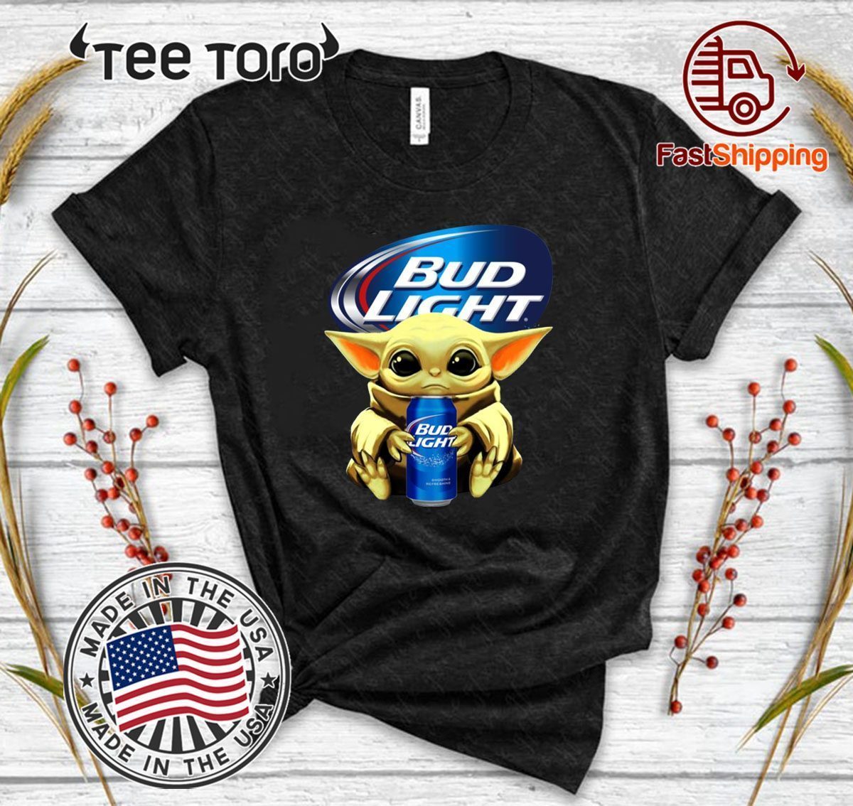 Baby Yoda Hug Bud Light Beer Original T-Shirt