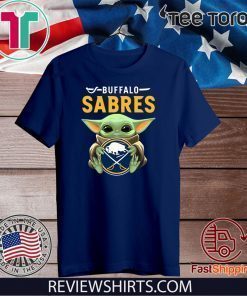 Baby Yoda Hug Buffalo Sabres Logo For T-Shirt