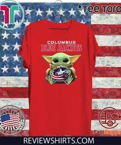 Baby Yoda Hug Columbus Blue Jackets Offcial T-Shirt