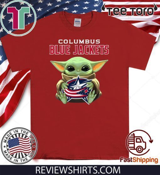 Baby Yoda Hug Columbus Blue Jackets Offcial T-Shirt