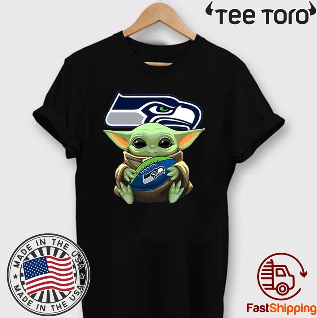 Baby Yoda Hug Seattle Seahawks Unisex T-Shirt