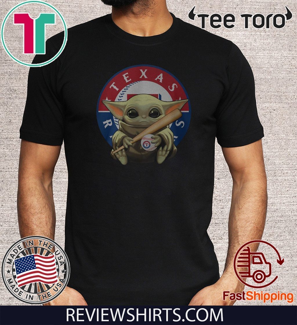 Baby Yoda Hug Texas Rangers 2020 T-Shirt