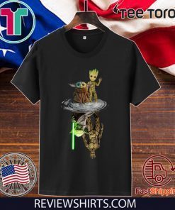 Baby Yoda and Baby Groot Water Reflection Master Yoda and Groot Shirts