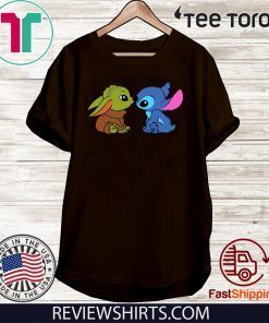 Baby Yoda and baby Stitch Funny T-Shirt