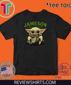 Baby Yoda hug Jameson Irish Whiskey Offcial T-Shirt