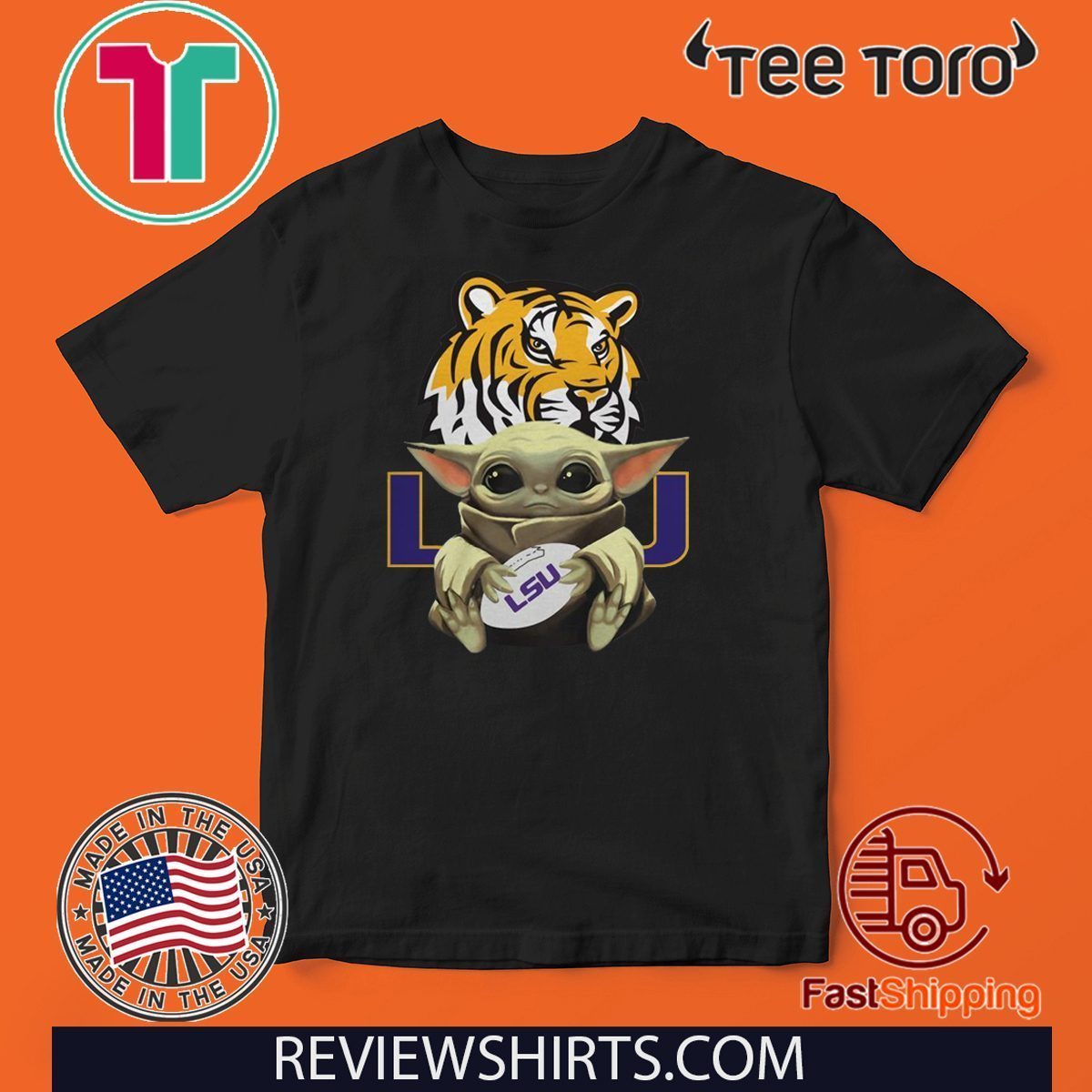 Baby Yoda hug LSU Tigers Tee Shirts