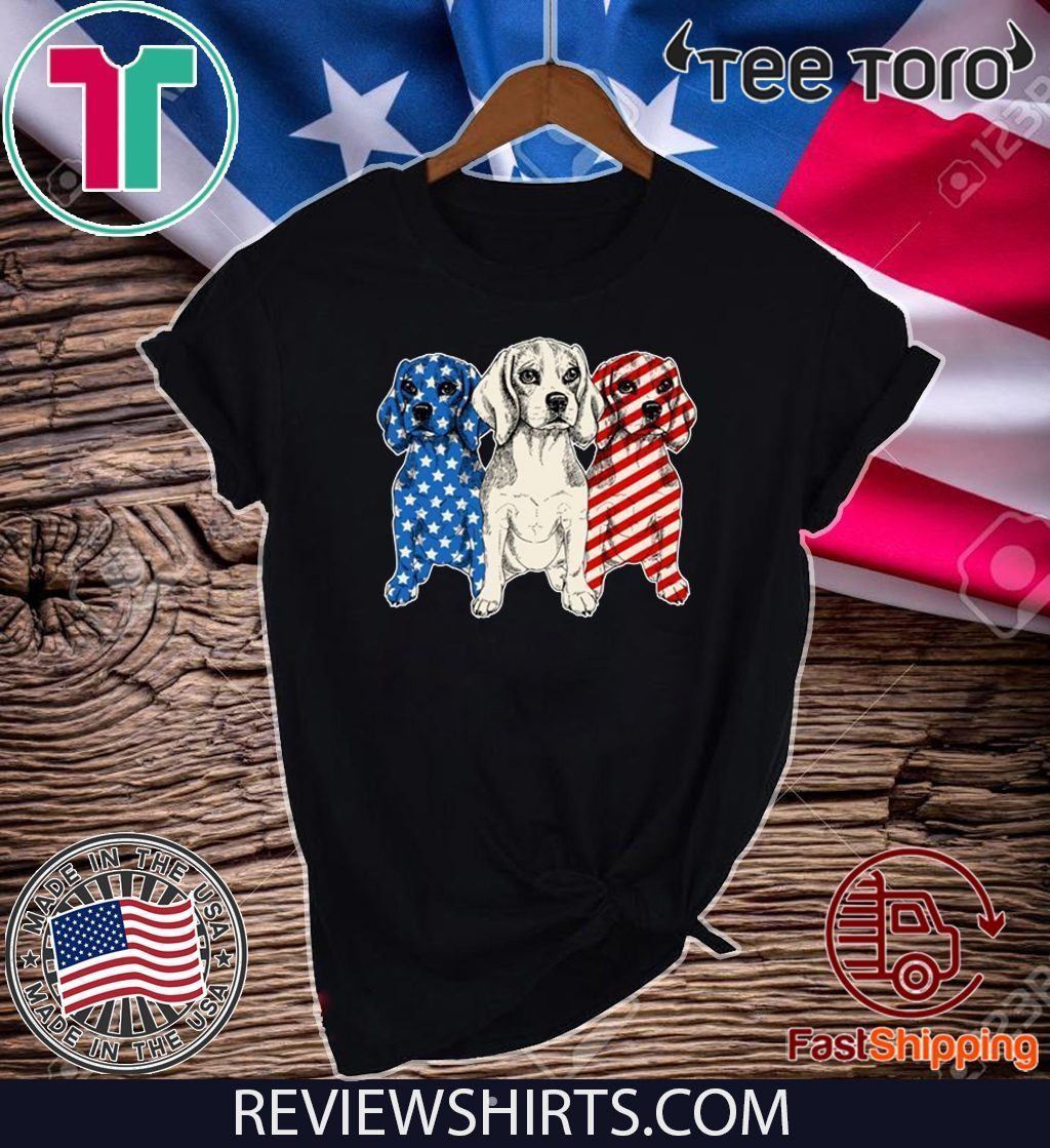 Beagle Dog Flag T-shirt Gift On 4th July T-Shirt