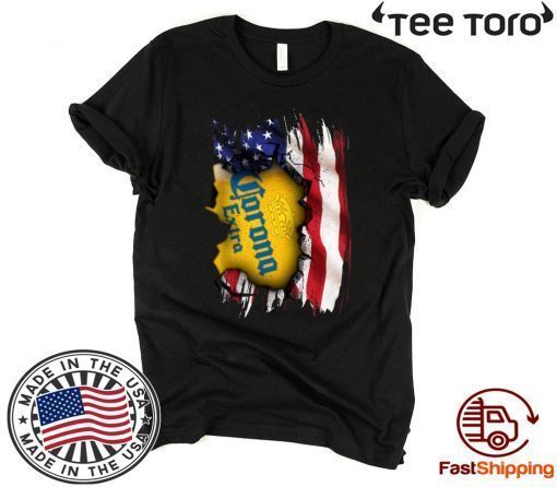 Corona Extra Beer & American Flag For Independence Day Tee Shirt