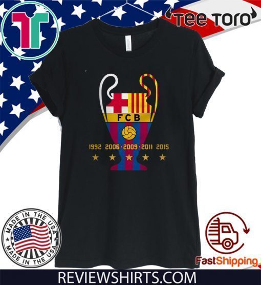 F.C. Barcelona 5th Champions League star Offcial T-Shirt