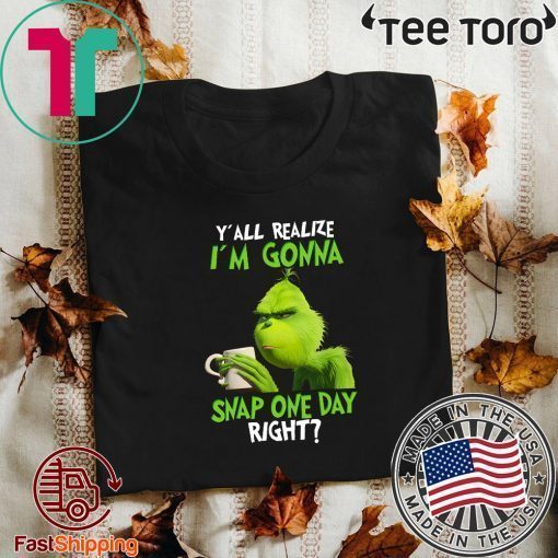 Grinch Y’all Realize I’m Gonna Snap One Day Right Shirt T-Shirt