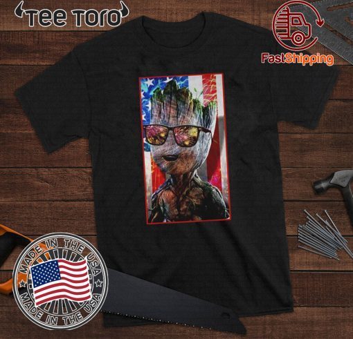 Groot wearing sunglasses American Flag T Shirt Independence Day 4th of July Shirt