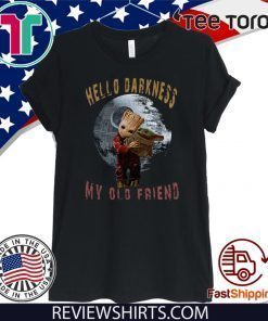 Hello darkness my old friend Baby Groot hugging Baby Yoda Offcial T-Shirt