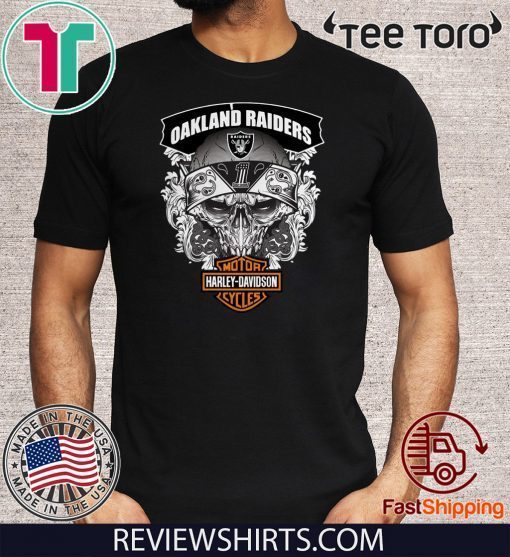 Motorcycles Harley Davidson Shirt - Oakland Raiders Football T-Shirt