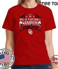 Oklahoma Sooners 2019 Big 12 Football Champions Offcial T-Shirt