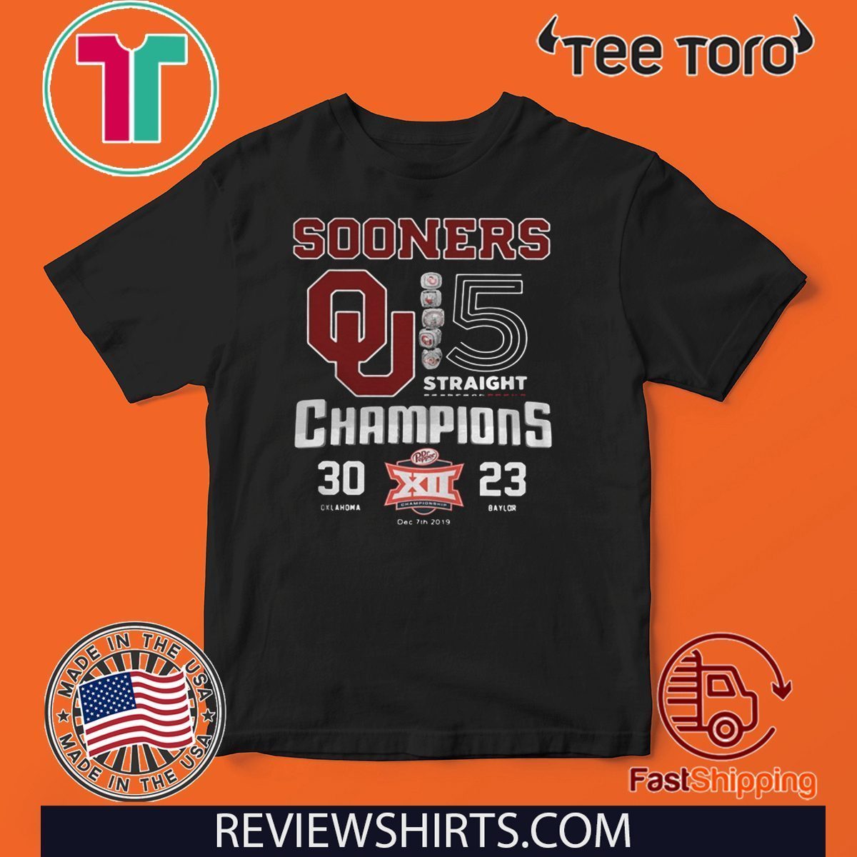 Oklahoma Sooners 5 Straight Champions Classic T-Shirt - ReviewsTees