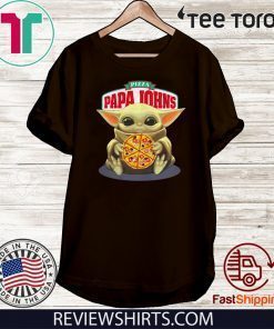 Pizza Papa Johns Baby Yoda hug 2020 T-Shirt