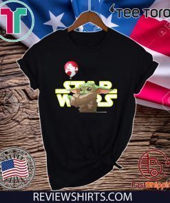 Star Wars Baby Yoda Hand Holding Balloon Mickey Mouse Offcial T Shirt