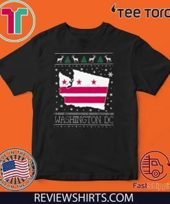 WASHINGTON DC UGLY CHRISTMAS SWEATER - STATE FLAG CM T-SHIRT