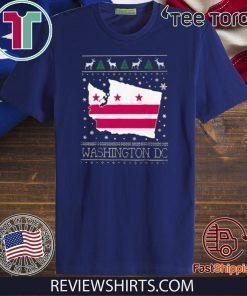 WASHINGTON DC UGLY CHRISTMAS SWEATER - STATE FLAG CM T-SHIRT