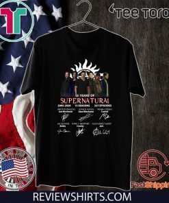 15 Years Of Supernatural 2005 2020 15 Seasons 327 Episodes Signatures For T-Shirt