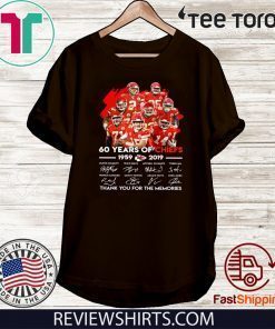 62 Years of Chiefs 1959 2019 thank you for the memories 2020 T-Shirt