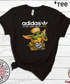 Adidas All Day I Dream About Steelers Baby Yoda 2020 T-Shirt