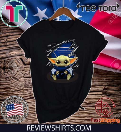 Baby Yoda Blood Inside St. Louis Blues Offcial T-Shirt