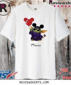Baby Yoda Mickey Mouse Balloons LSU Tigers For T-Shirt