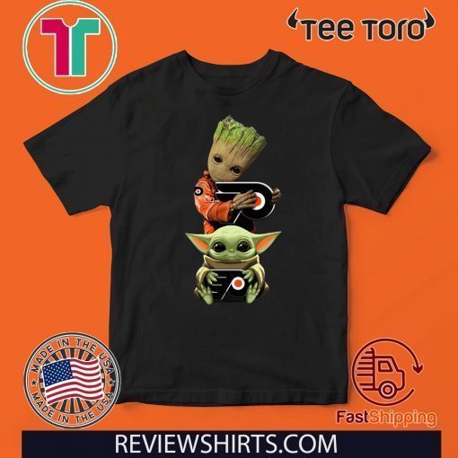 Baby Yoda and Baby Groot hug Philadelphia Flyers Classic T-Shirt