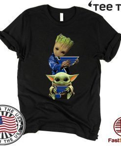 Baby Yoda and Baby Groot hug St. Louis Blues Offcial T-Shirt