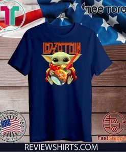 Baby Yoda hug Led Zeppelin guitar Official T-Shirt
