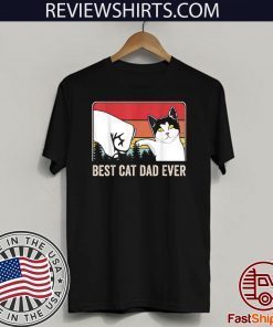 Best Cat Dad Ever Bump Fit Retro 2020 T-Shirt
