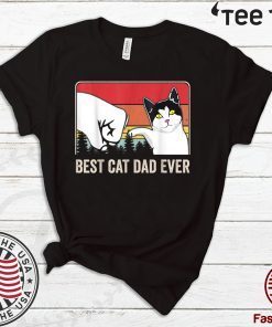 Best Cat Dad Ever Bump Fit Retro 2020 T-Shirt